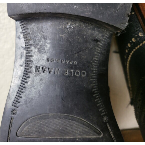 VTG Cole Haan Grand OS Mens Size 10M Black Leather Wingtip Oxford Shoes C12227 main image 9